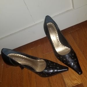 BCBGirls Black Heels with Cute Cutout Design